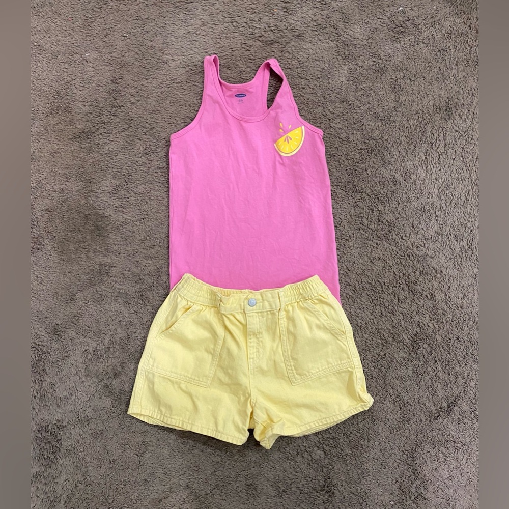 Girls Old Navy Lemon Tank Outfit Size 14/16